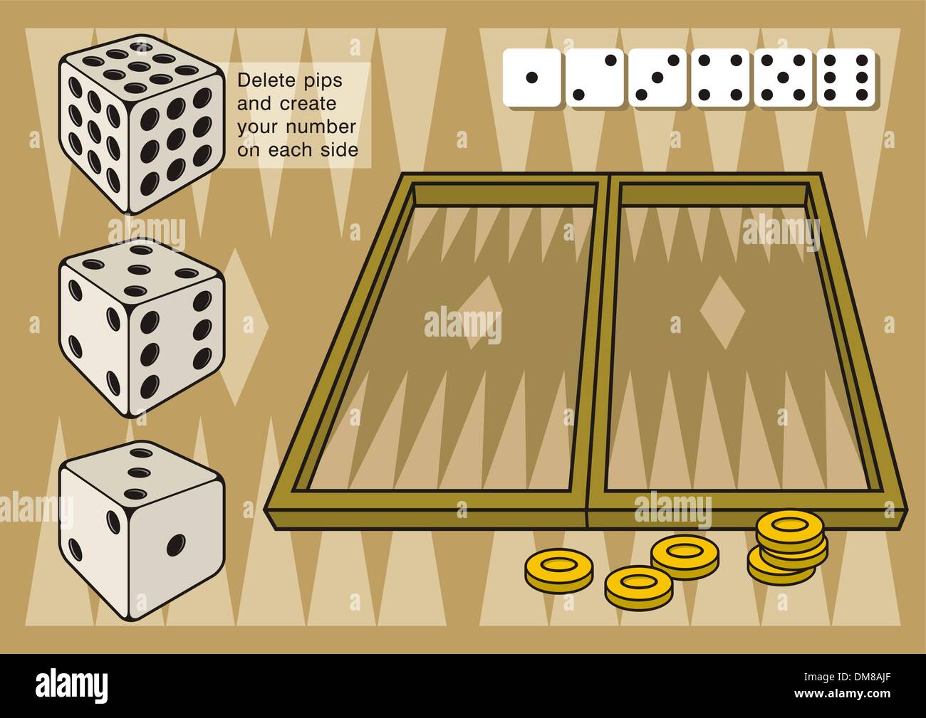 Tablero de juego de backgammon Imágenes vectoriales de stock - Alamy