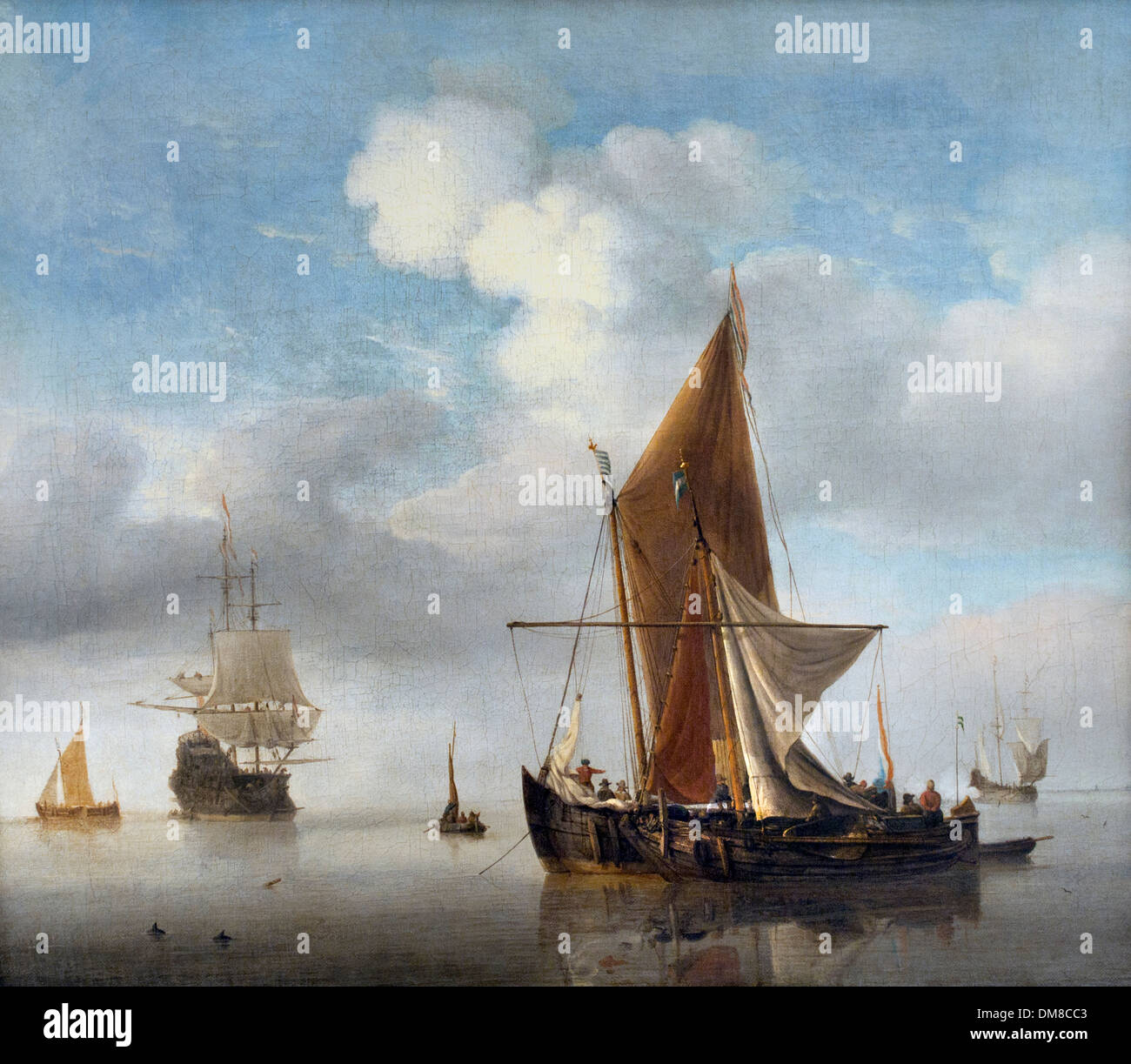 Mar en calma por Willem van de Velde el joven (1633-1707) Holanda Holandesa Foto de stock