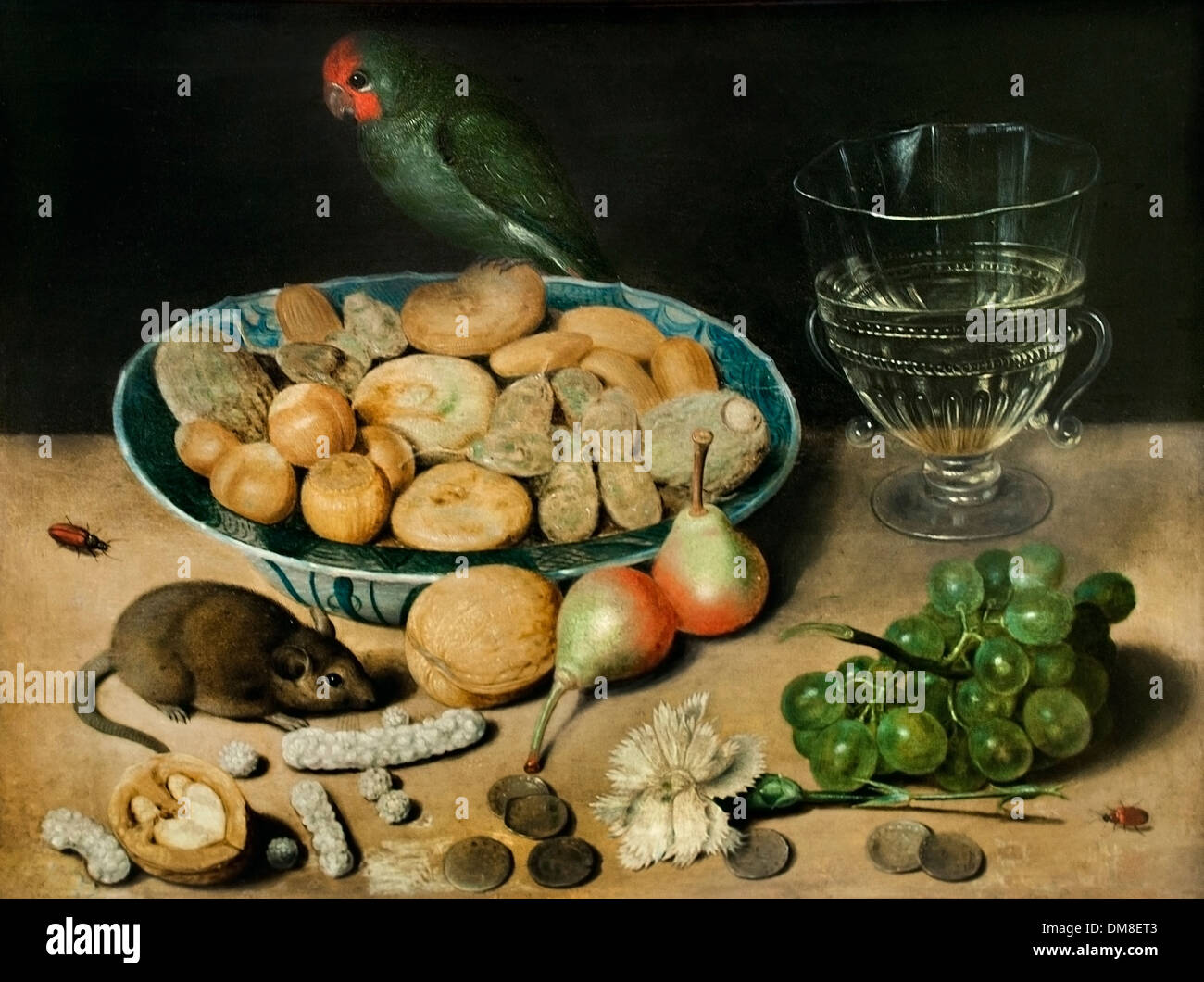 Wein und Konfekt, Maus und Papagei - Vino y confitería el ratón y el loro Georg Flegel (1566-1638) Alemán Alemania Foto de stock