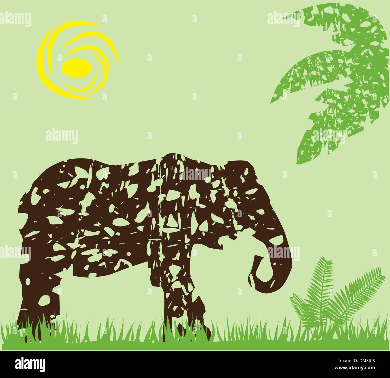 elefante de Grunge Ilustración del Vector