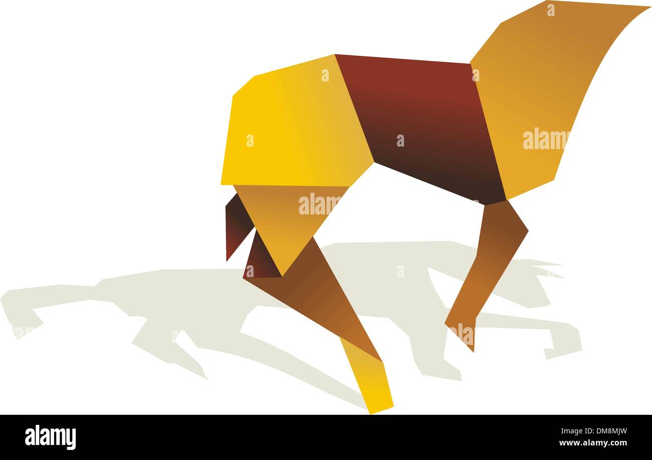 Colores vibrantes Origami caballo Ilustración del Vector