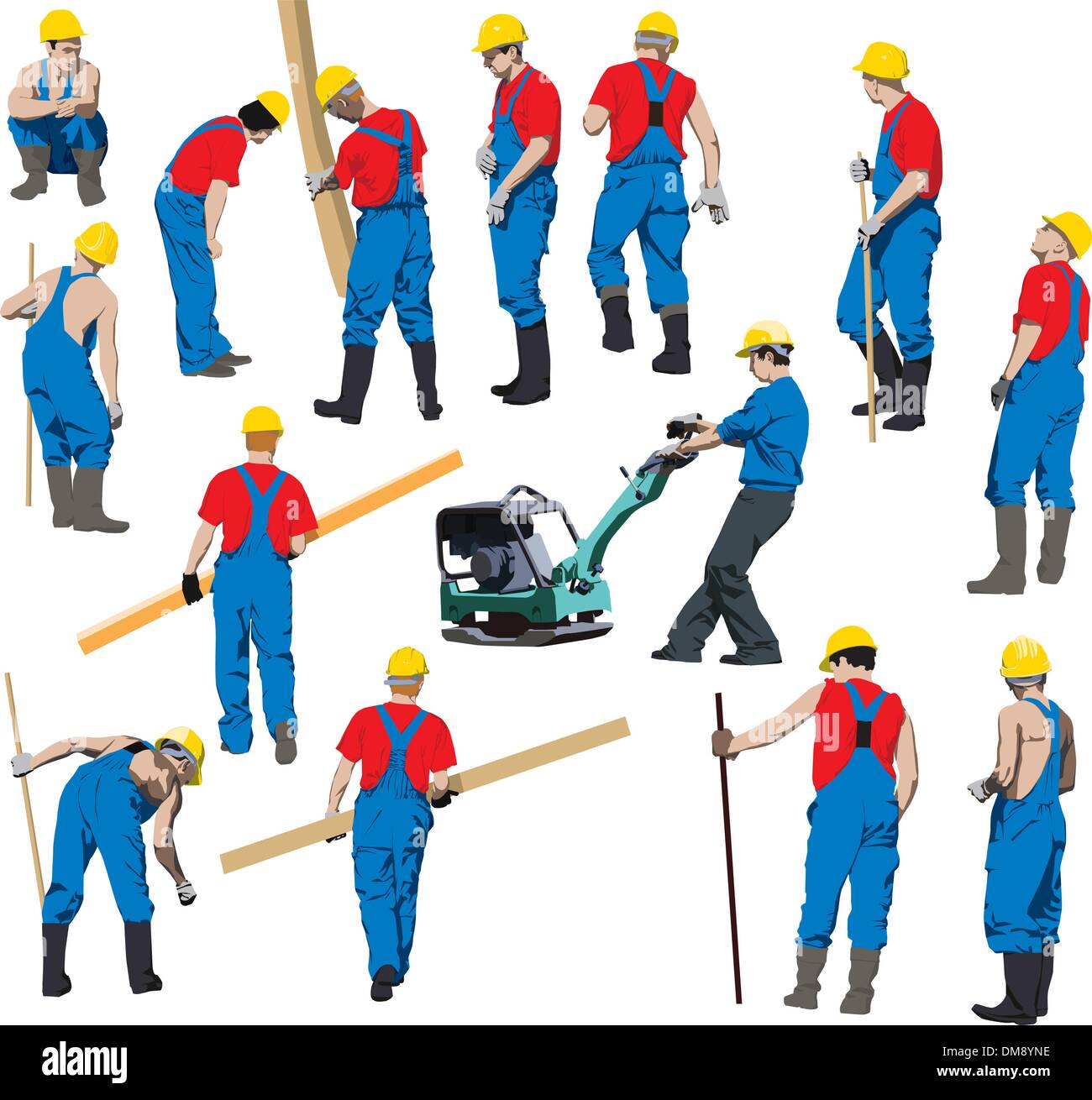 Los trabajadores de la construcción Ilustración del Vector