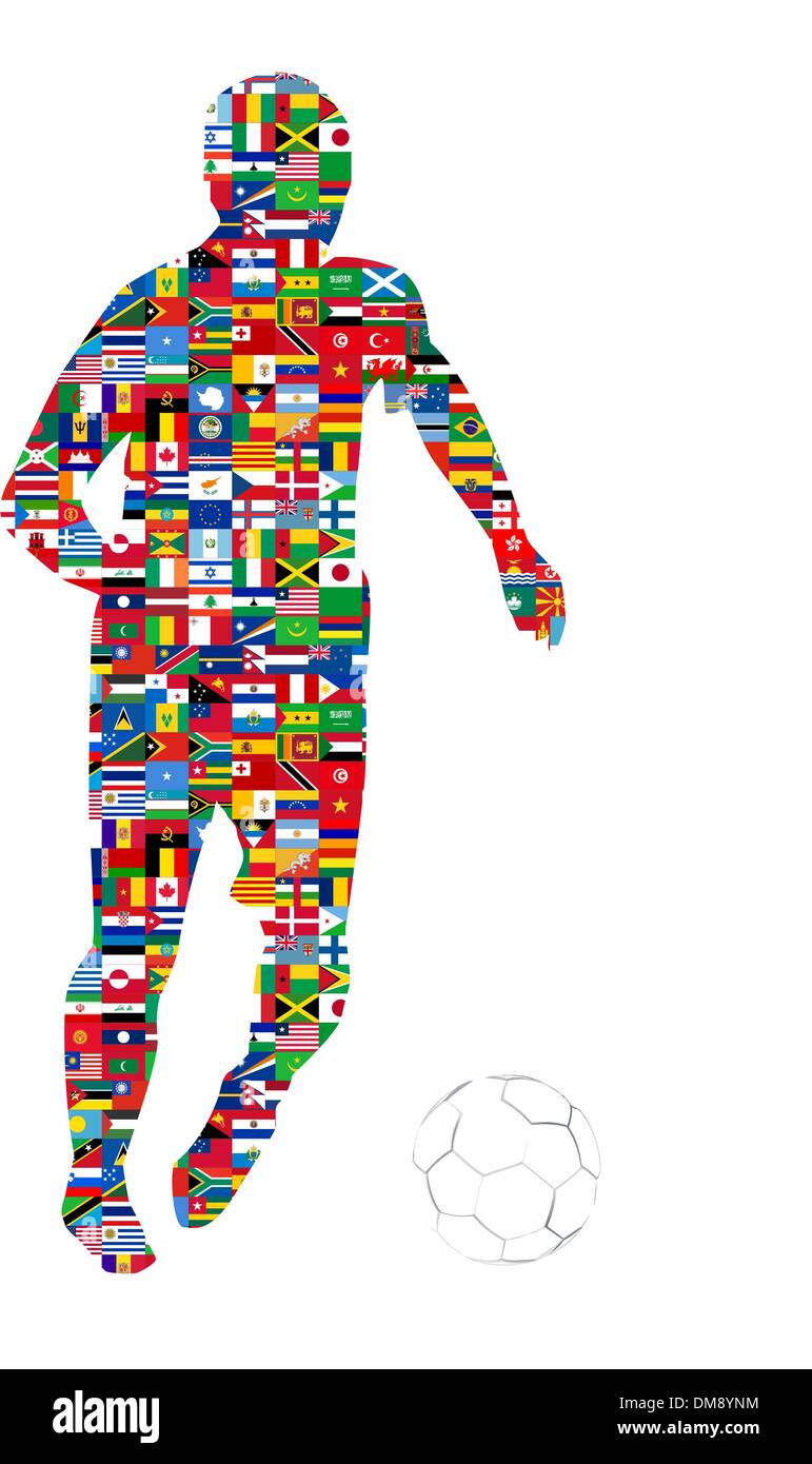 Jugador de fútbol en el Mundial de Fútbol. 8 EPS Ilustración del Vector