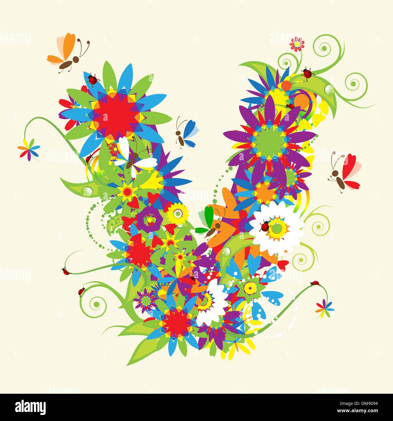 Letra V Diseno Floral Vease Tambien Letras En Mi Galeria