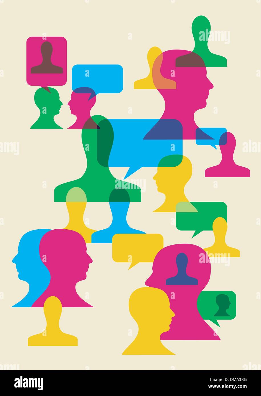 Símbolos de interacción social Ilustración del Vector