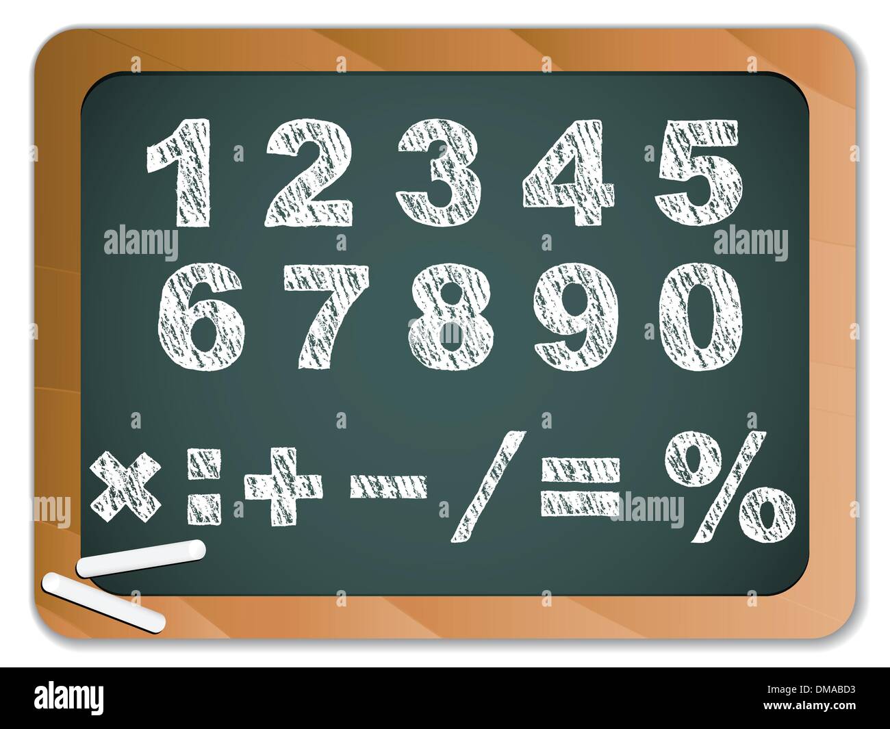 Los números en la pizarra de tiza Imagen Vector de stock - Alamy