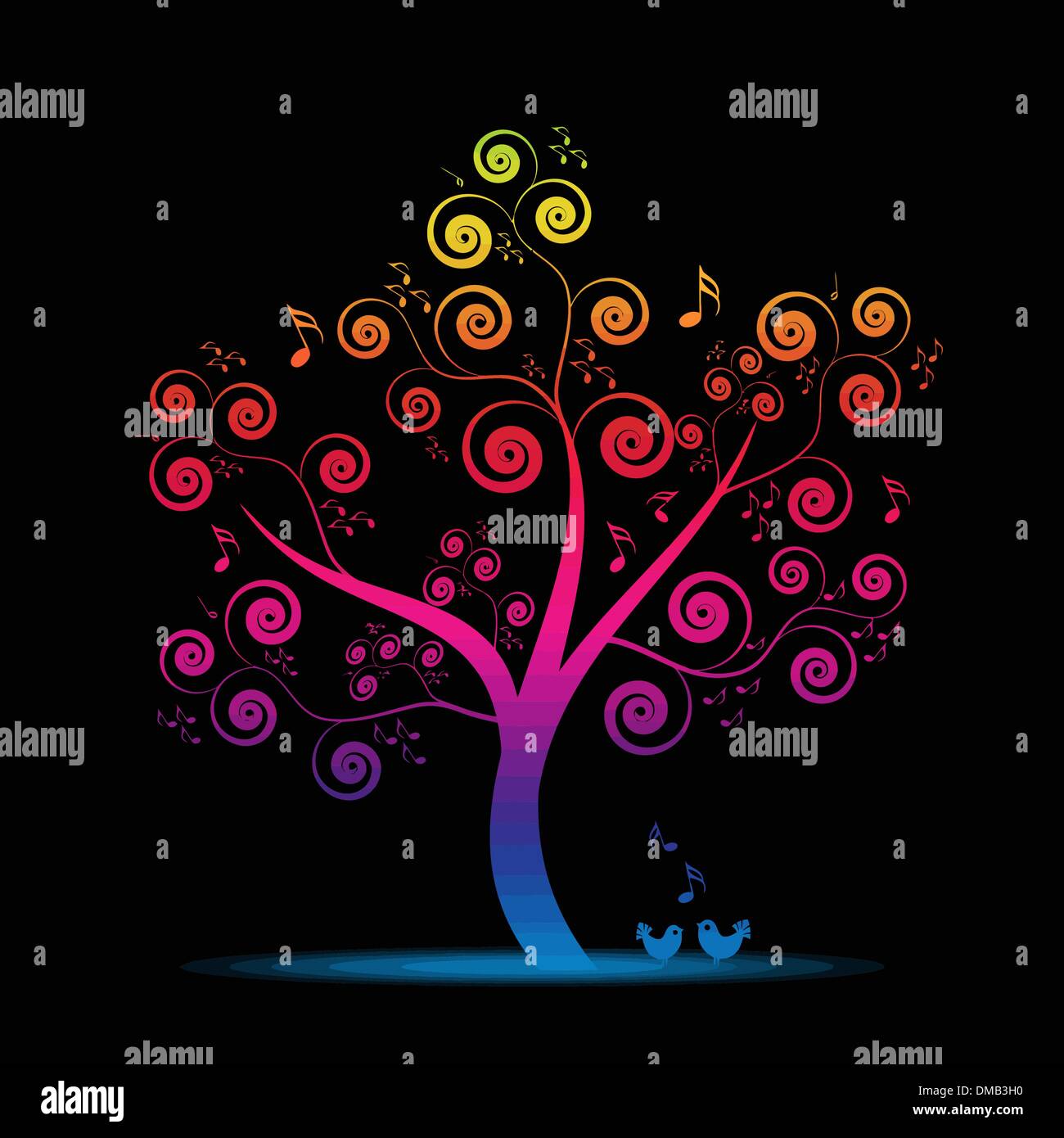 Árbol de la música Imagen Vector de stock - Alamy