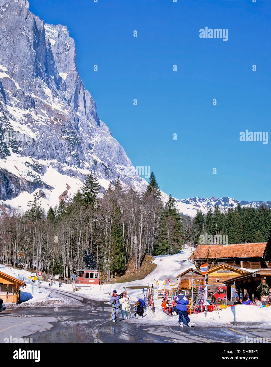 Resort de Esquí alpino, Grindelwald, Cantón de Berna, Suiza Foto de stock