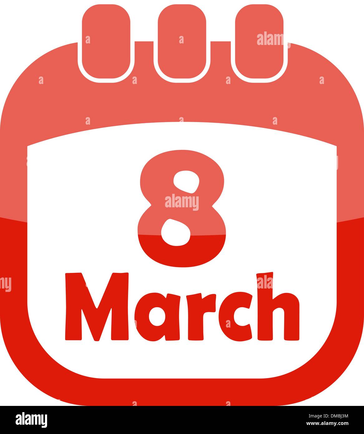 Icono del 8 de marzo en un calendario Ilustración del Vector
