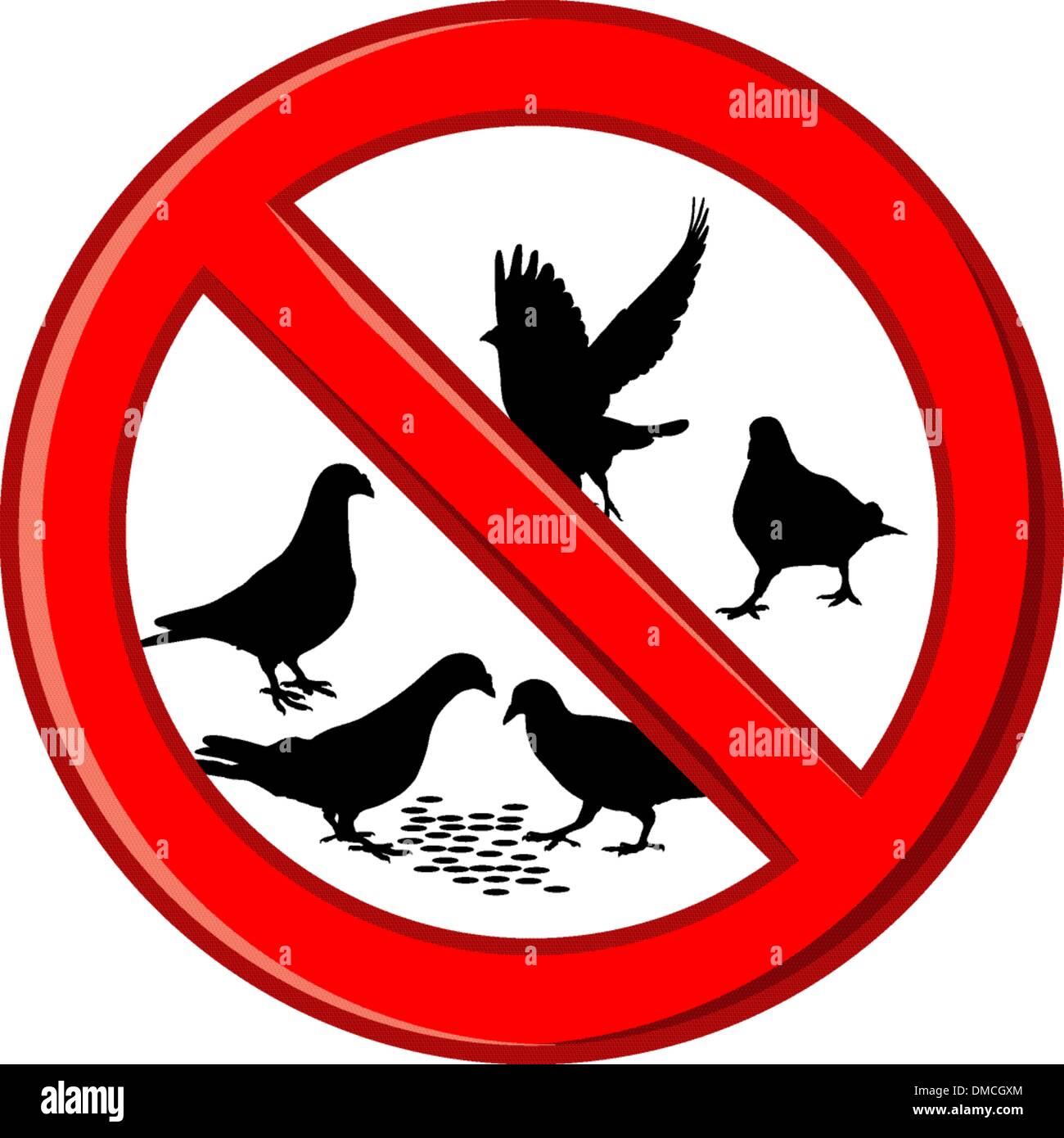 Prohibición de alimentar a las palomas Ilustración del Vector