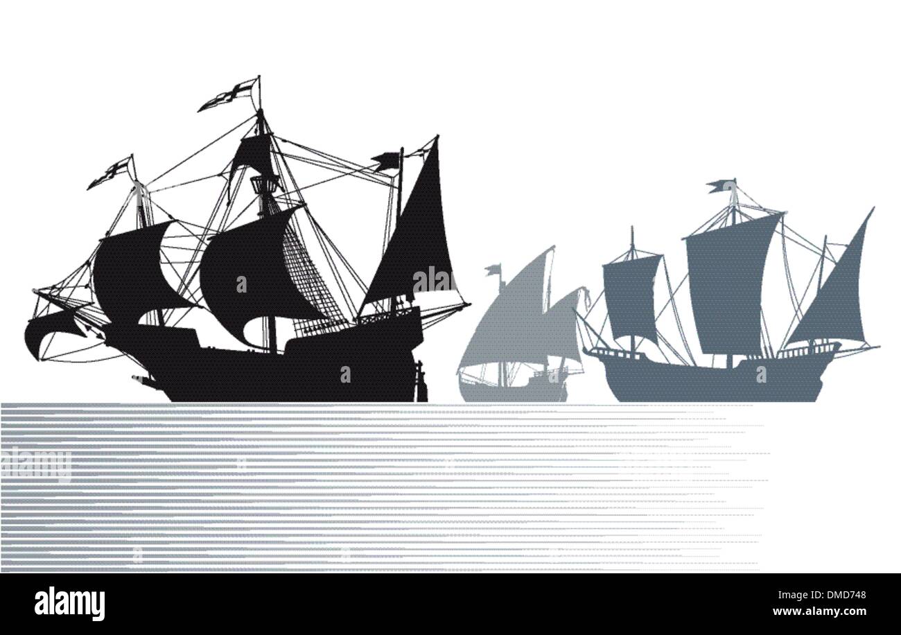 Las carabelas de Cristóbal Colón Imagen Vector de stock - Alamy