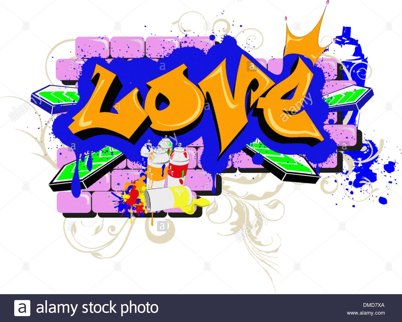 Graffiti De Amor Ilustracion Del Vector Imagen 64215826 Alamy