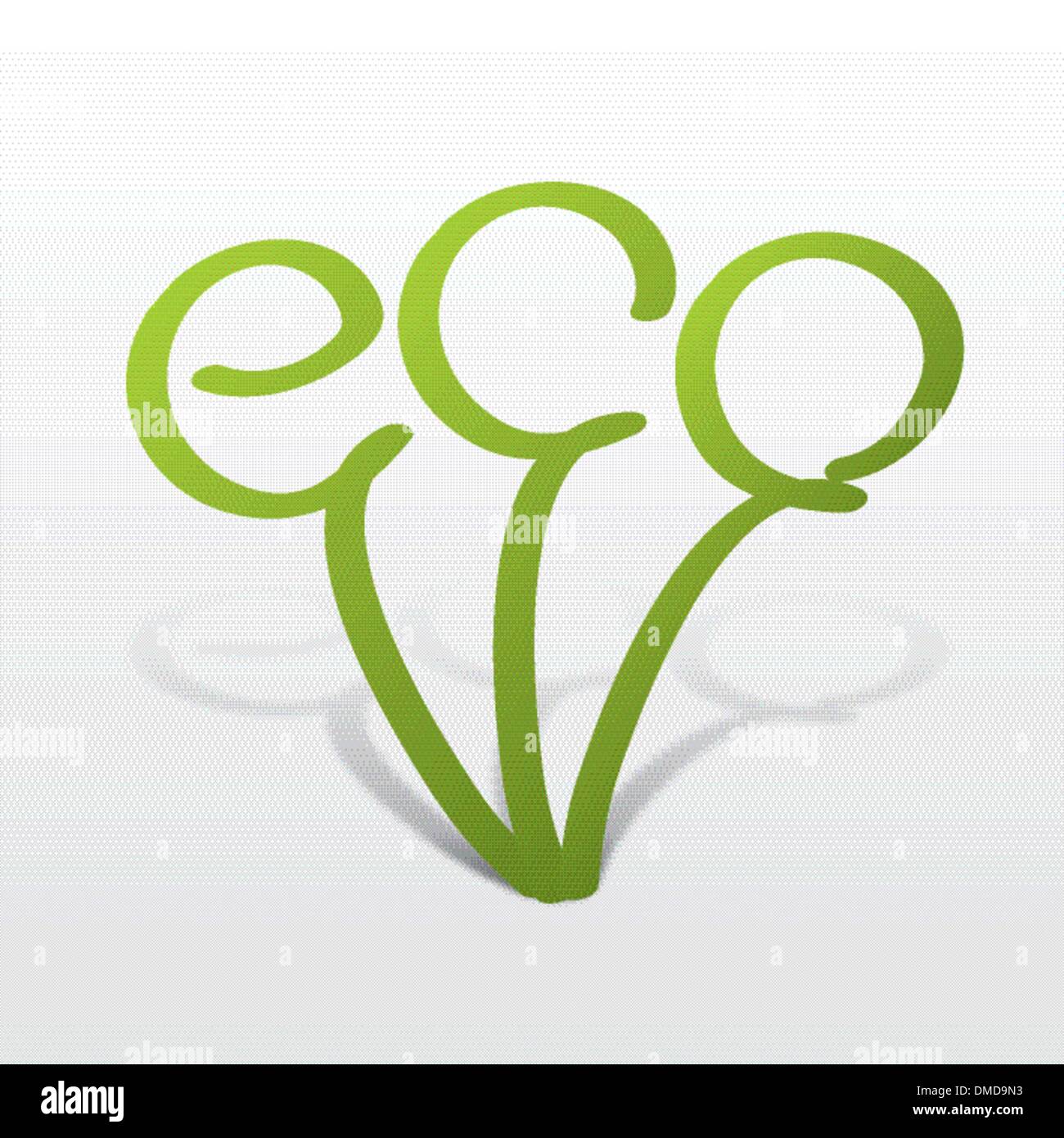 Icono de eco en la forma de un germen Ilustración del Vector