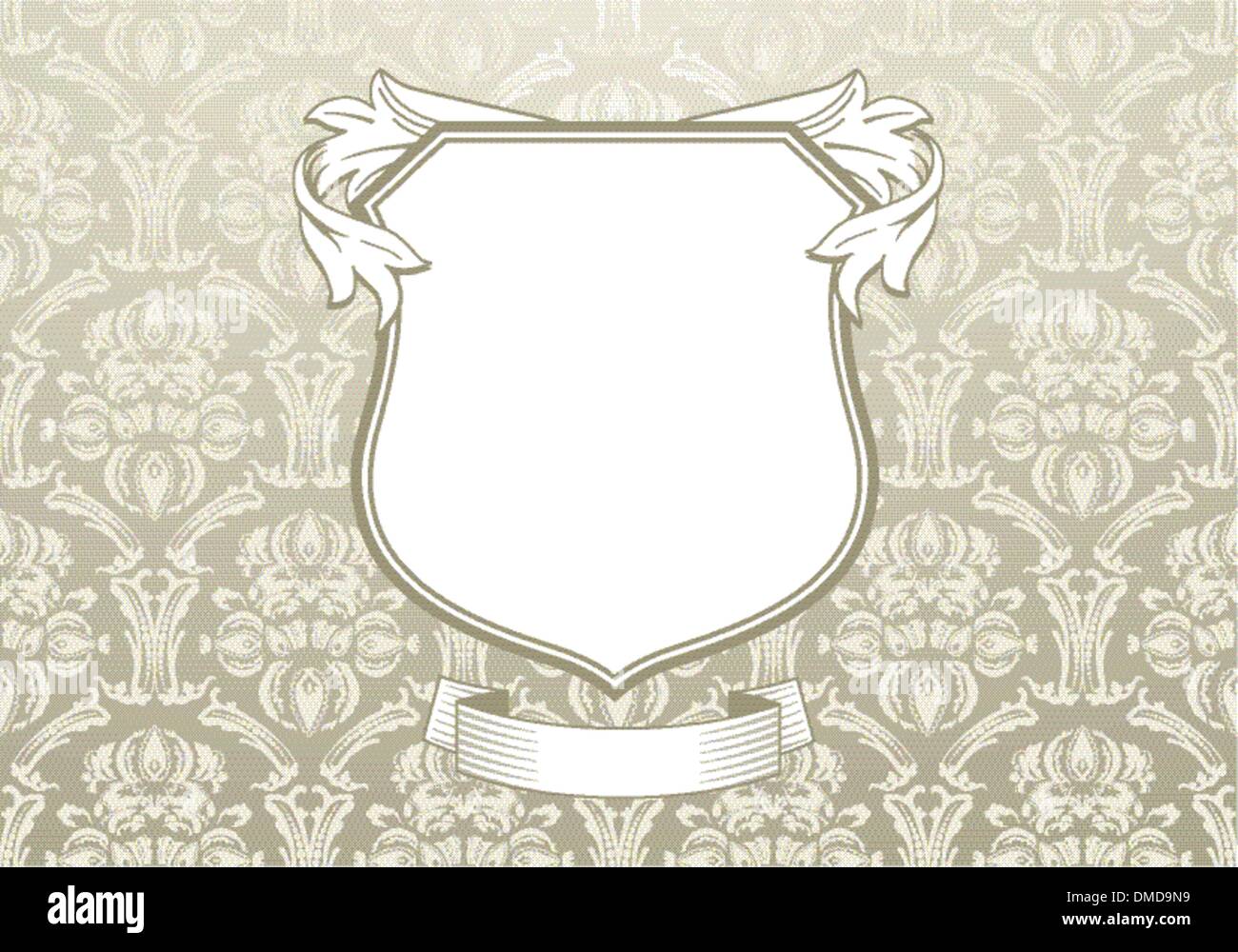 Ornamentación barroca con escudo Ilustración del Vector