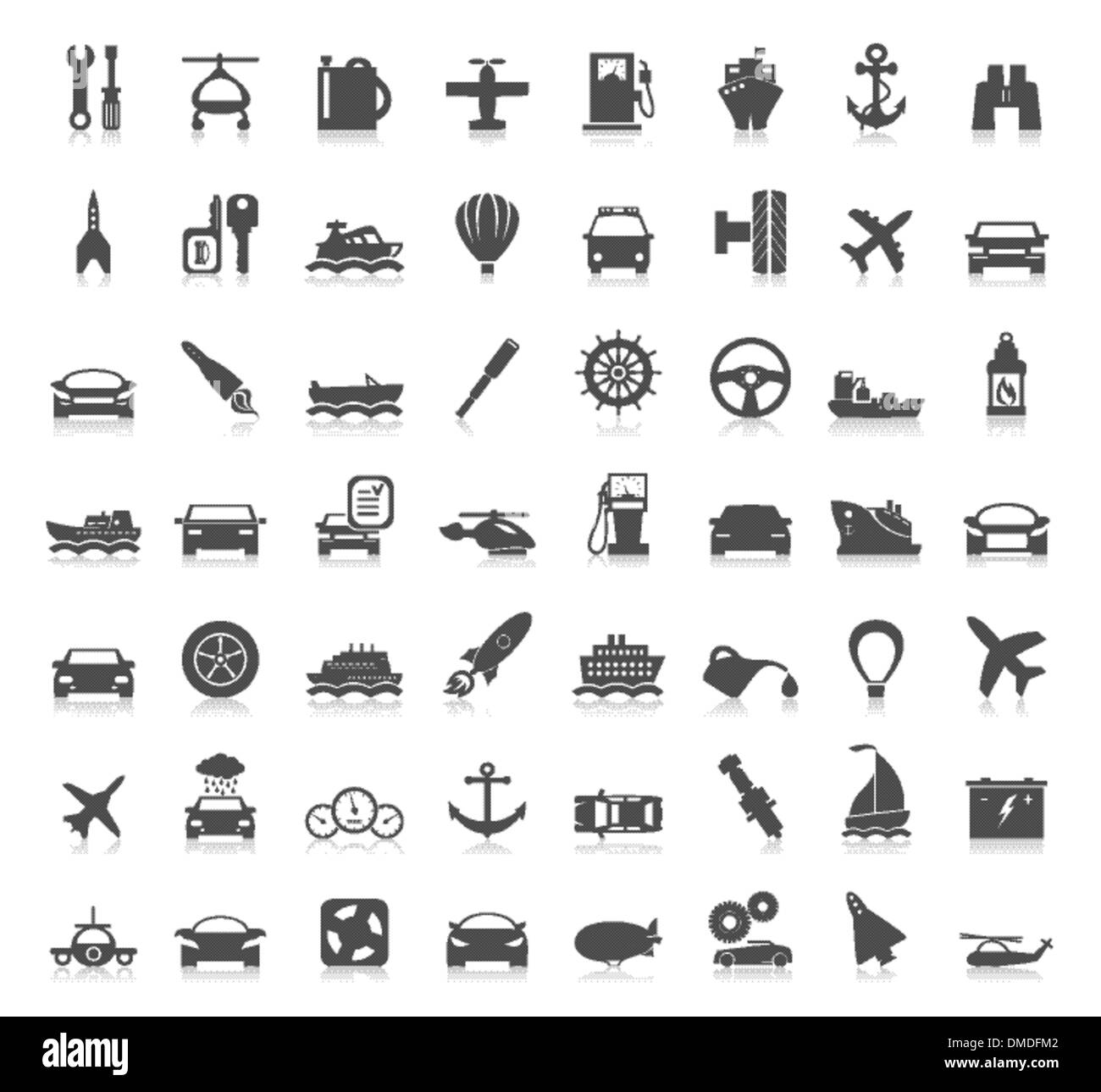 Iconos de transporte6 Ilustración del Vector