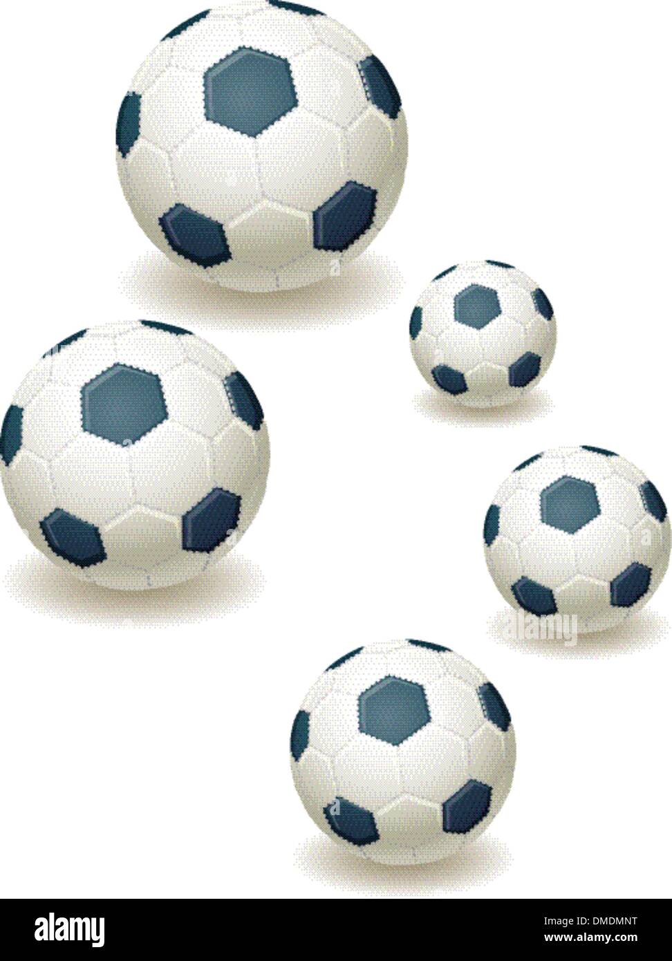 Pelotas de fútbol de tamaño diferente Imagen Vector de stock - Alamy