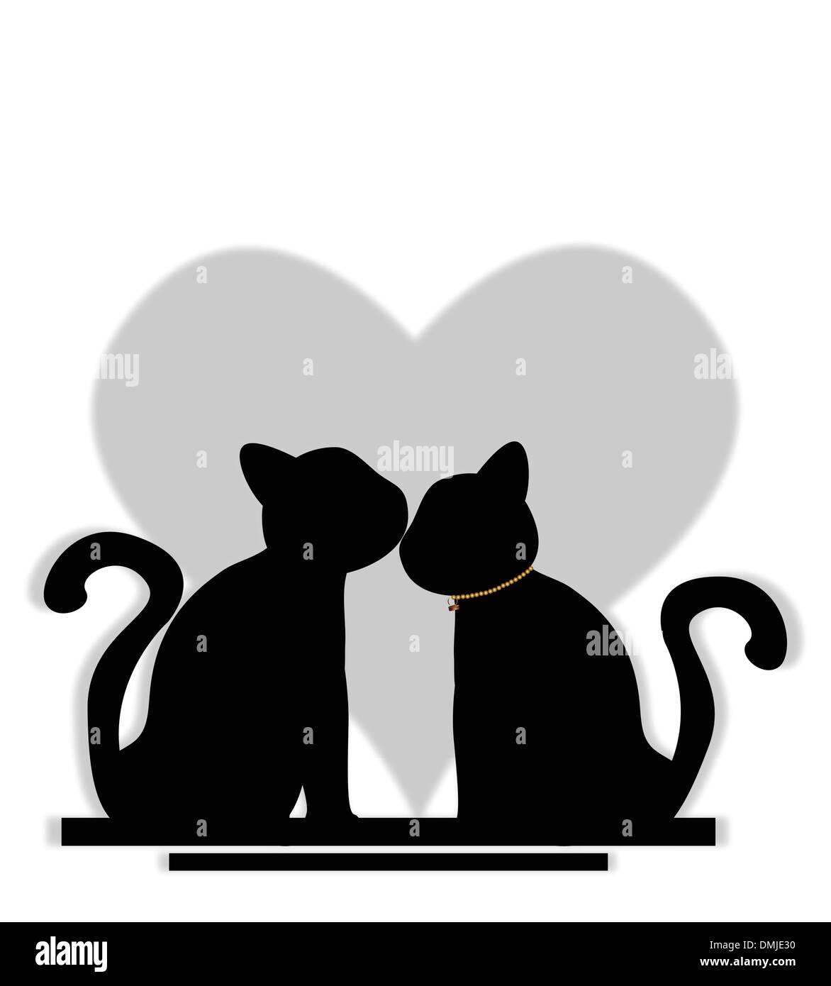 Gatos lindos en el amor Imagen Vector de stock - Alamy