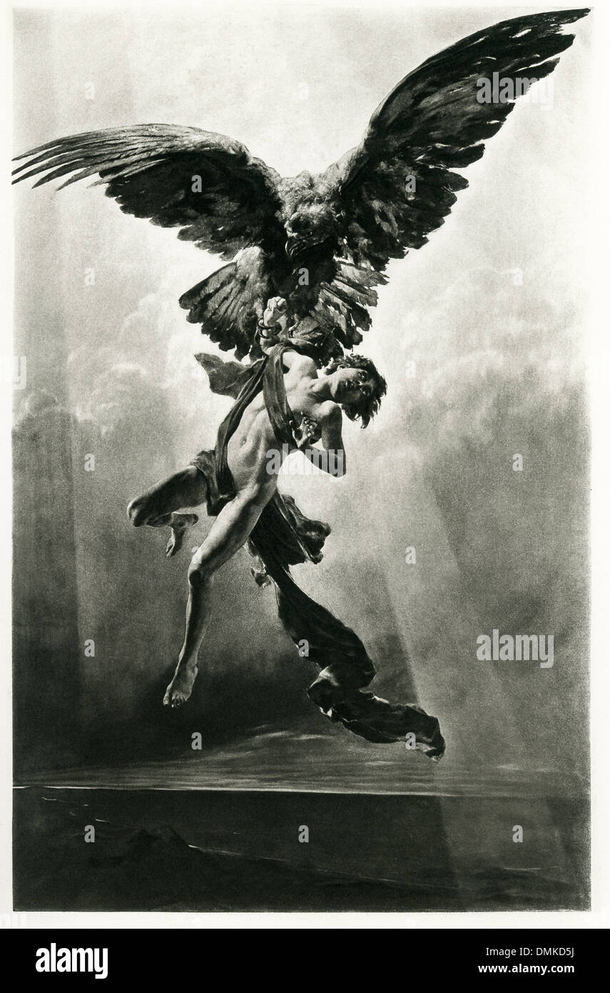 Según algunas versiones del mito, Zeus se convirtió en un águila y  secuestró a Ganimedes Fotografía de stock - Alamy
