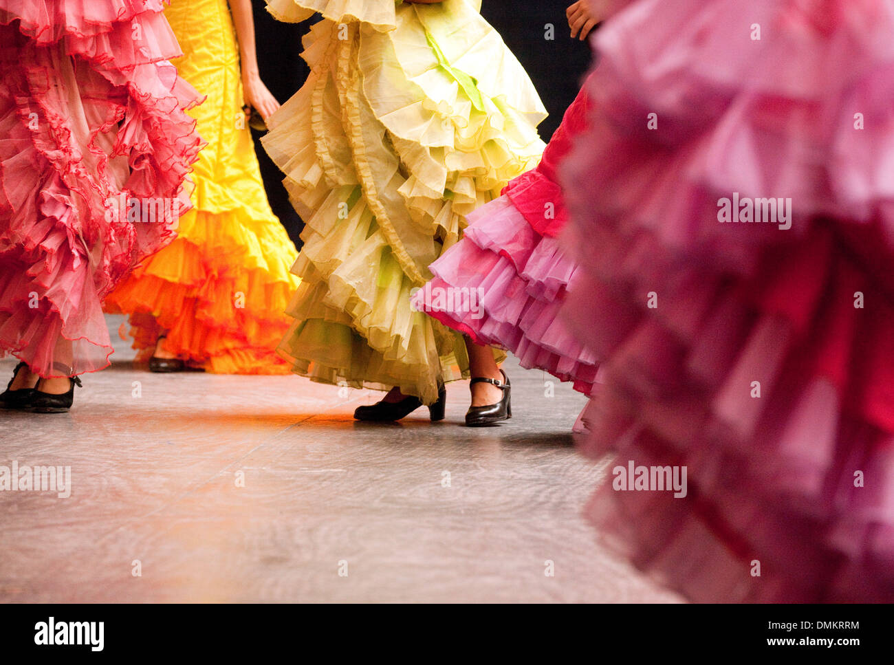 El baile flamenco, coloridos vestidos y bailarines, La Habana, Cuba, América latina Foto de stock