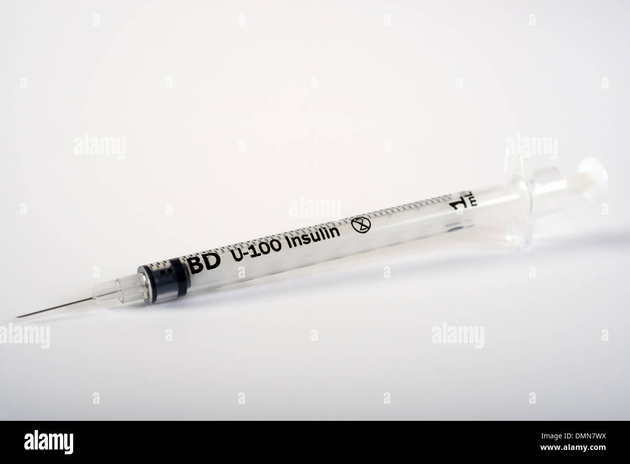 DB jeringa de insulina U-100 Foto de stock