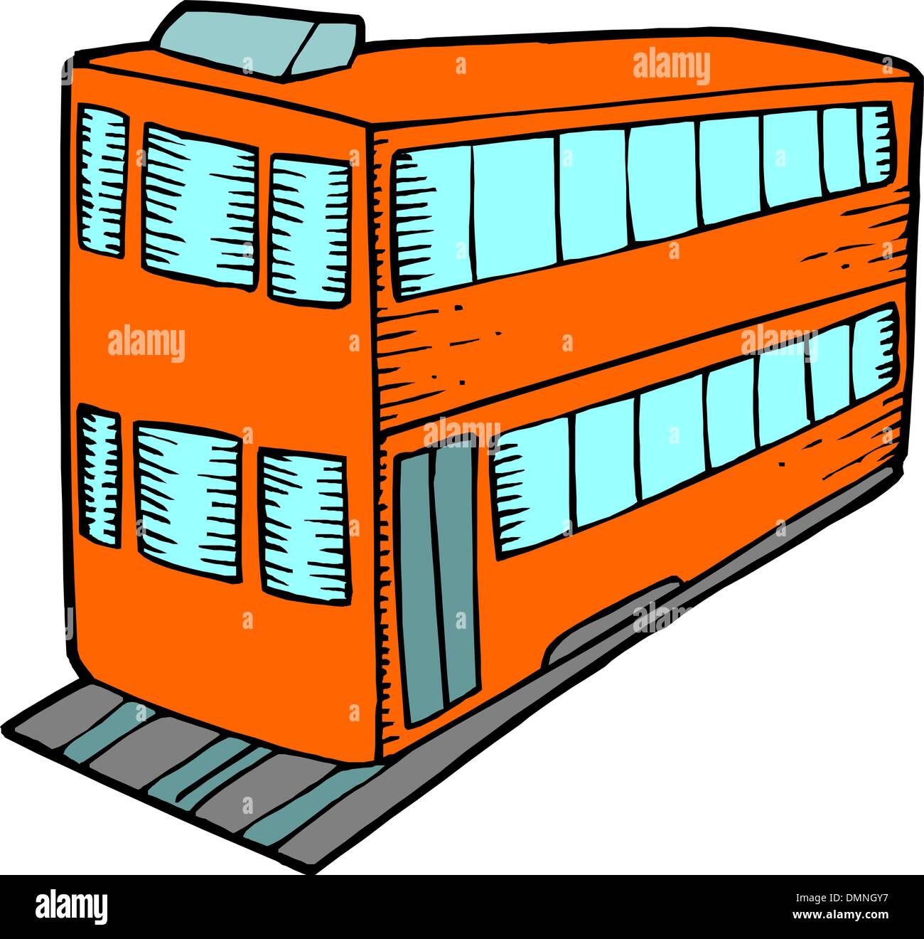 Autobús de dos pisos rojo Ilustración del Vector