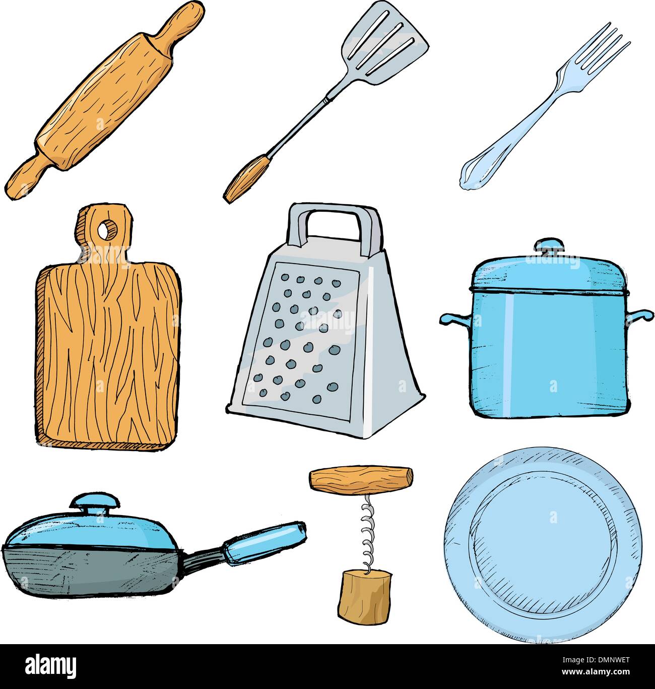 objetos de cocina Imagen Vector de stock - Alamy