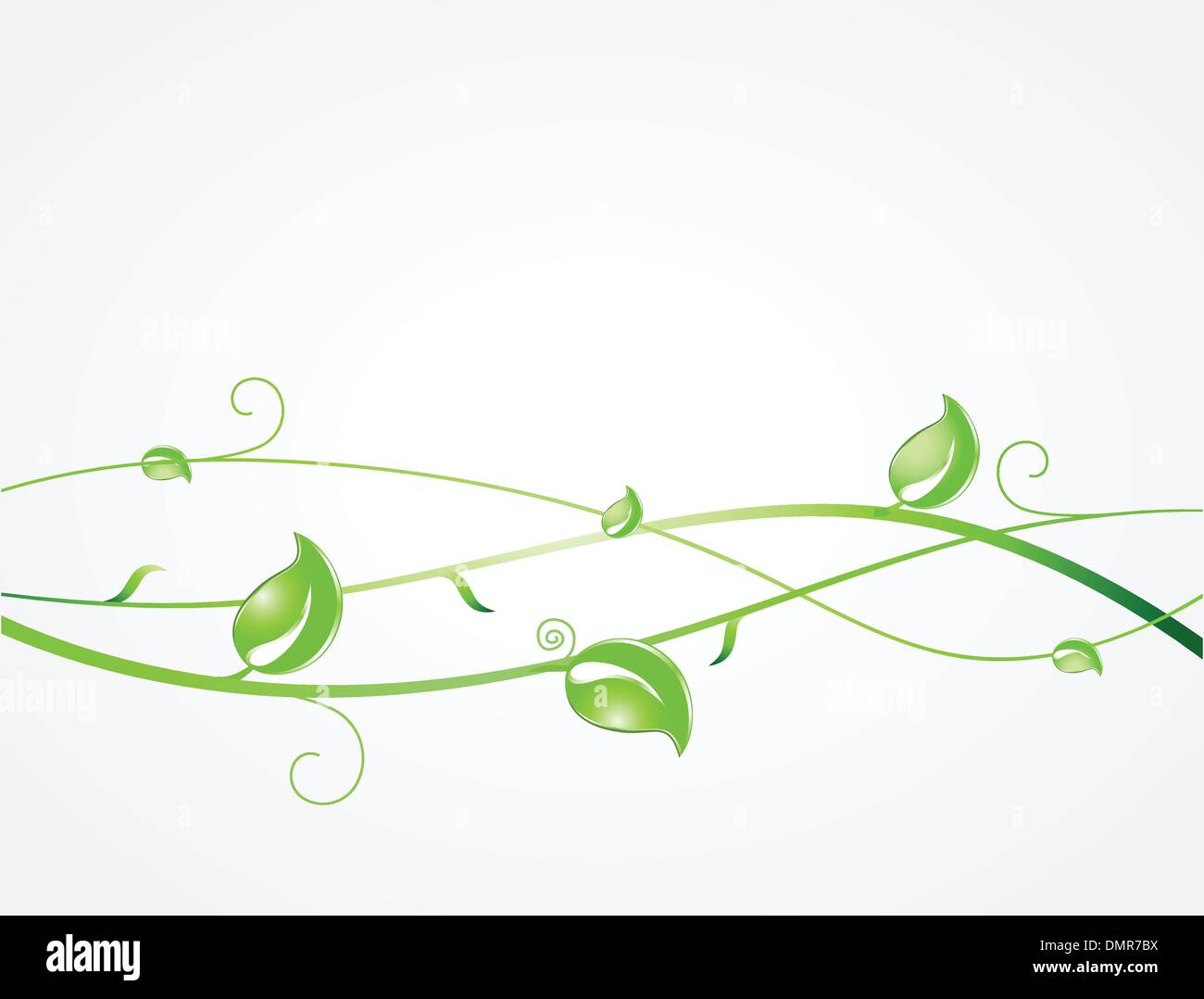 Hojas verdes y mariposas. Vector ecológico Ilustración del Vector