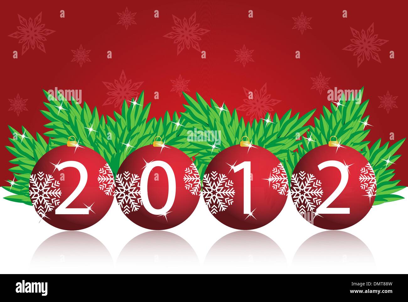 Fondo de navidad con el baile de Año Nuevo en 2012 Ilustración del Vector
