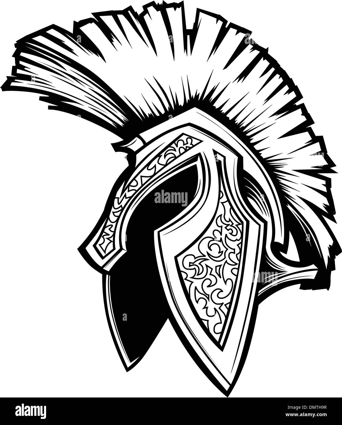 Casco Troyano espartano mascota Imagen vectorial Imagen Vector de stock -  Alamy