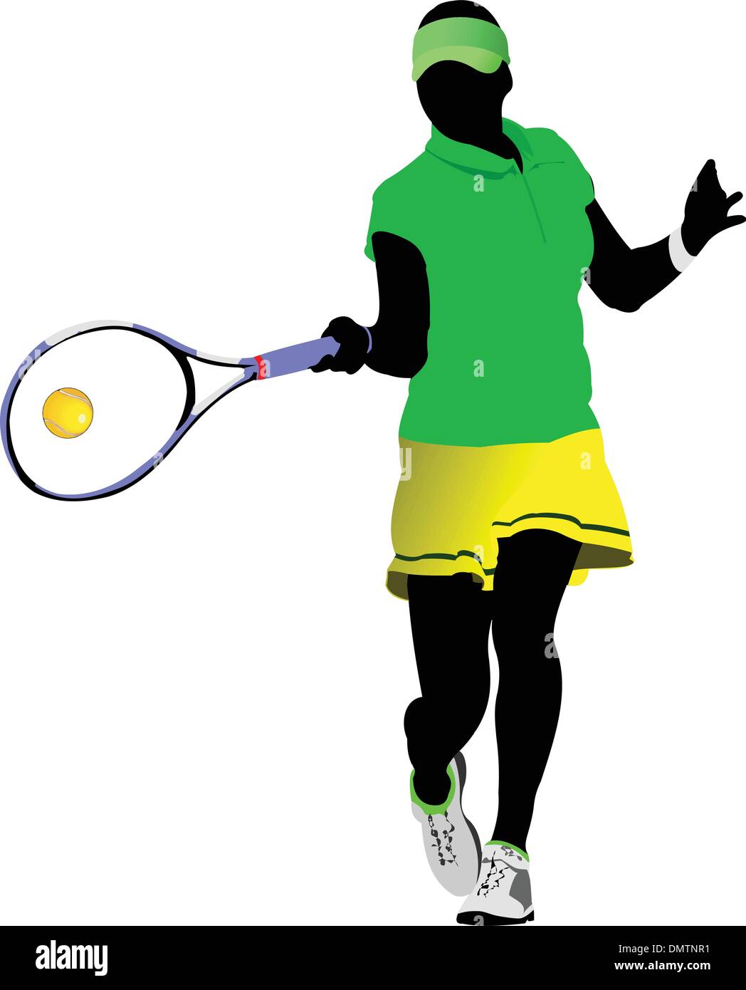 Jugador de tenis. Ilustración vectorial de color para diseñadores Ilustración del Vector