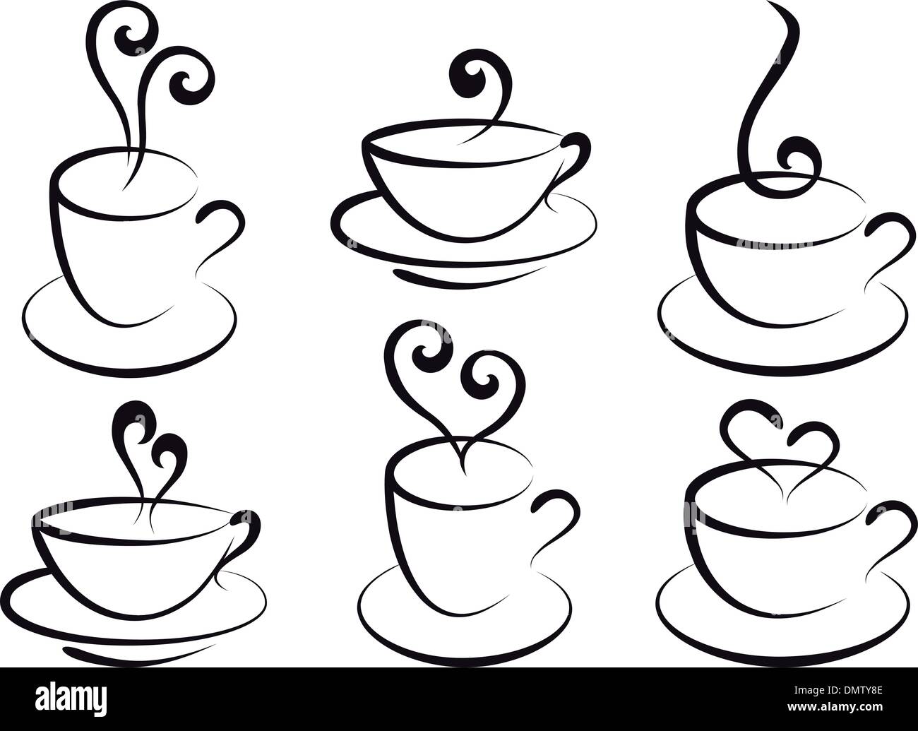 Tazas de café y té, vector Imagen Vector de stock - Alamy
