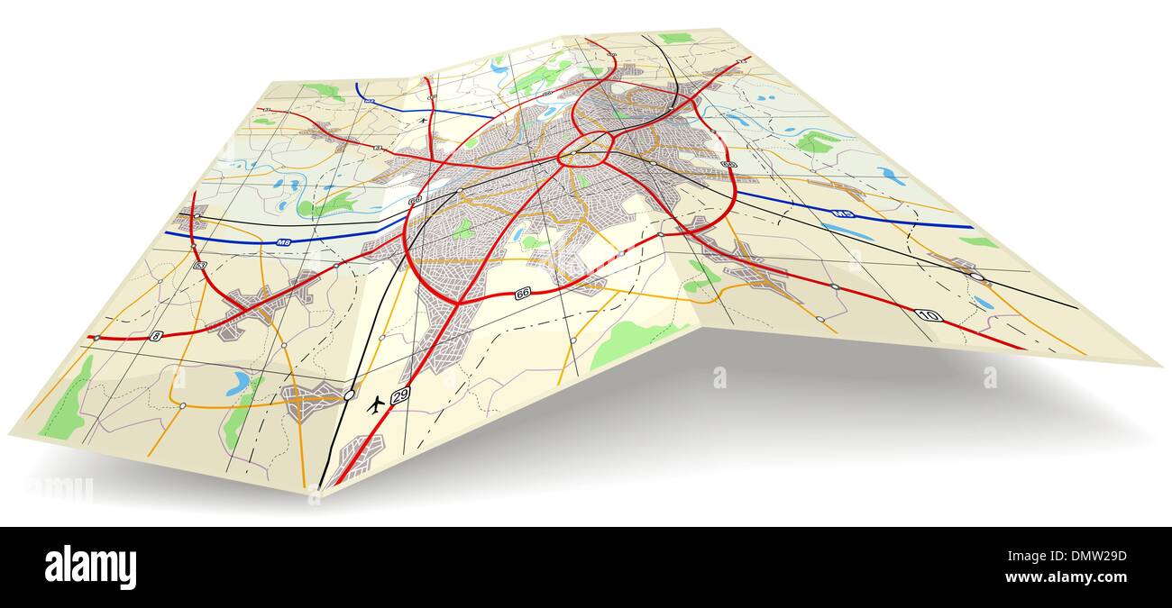 Mapa de plegamiento Ilustración del Vector