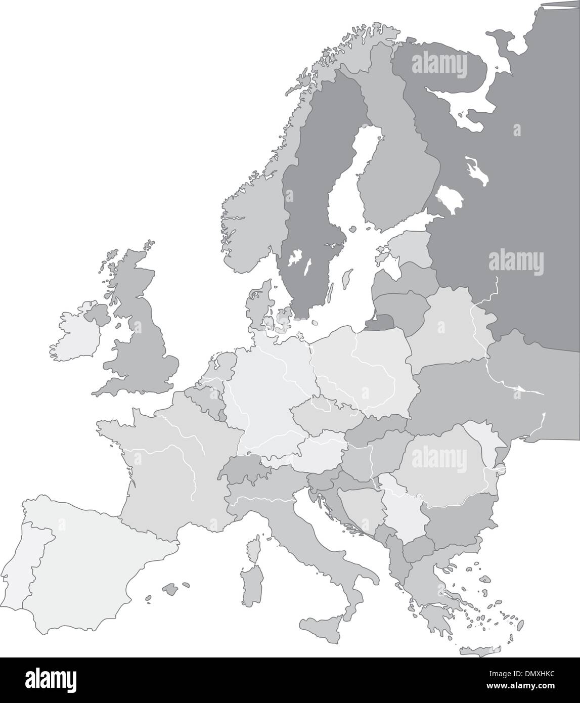 Mapa de Europa Ilustración del Vector