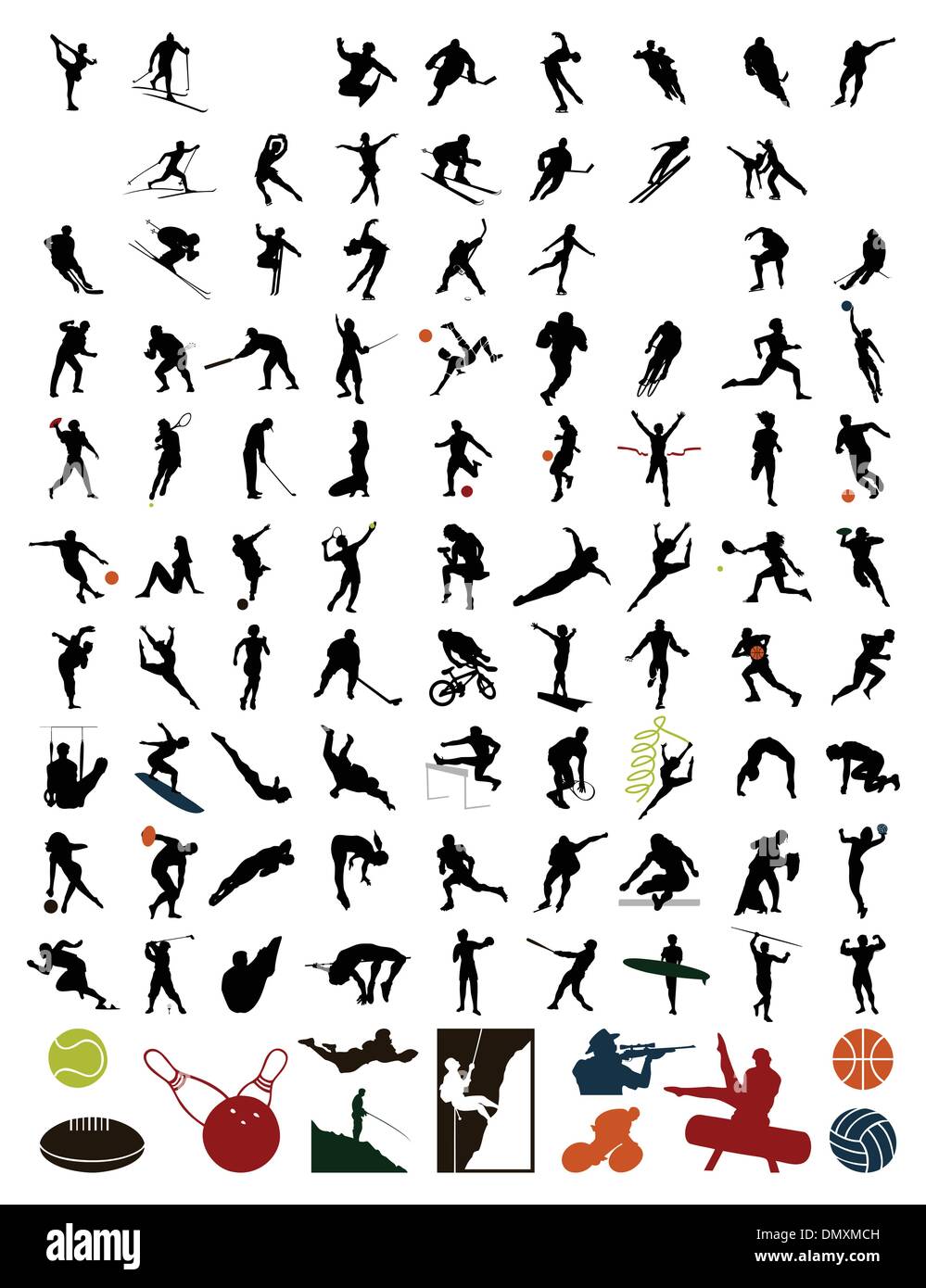 Colección de siluetas de deportistas Ilustración del Vector