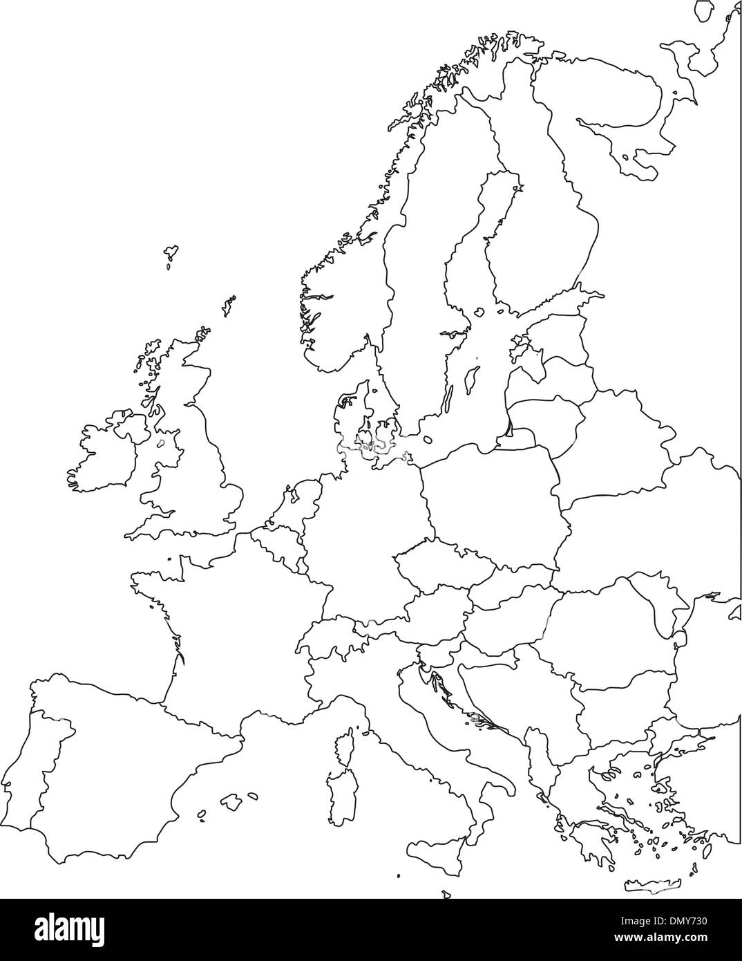 Europa mapa vectorial Ilustración del Vector