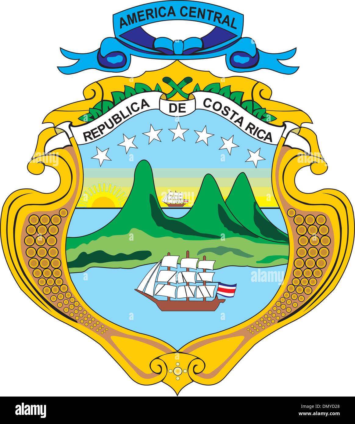 Coa de Costa Rica Ilustración del Vector