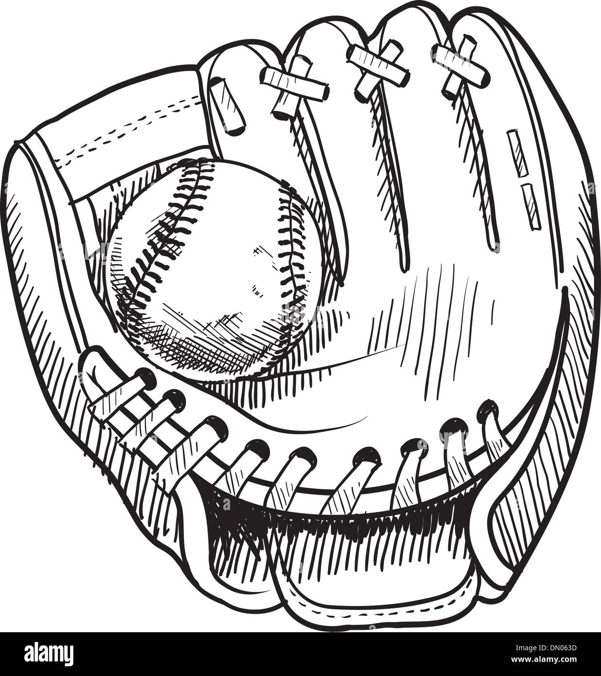 Guante de baseball sketch Imagen Vector de stock - Alamy