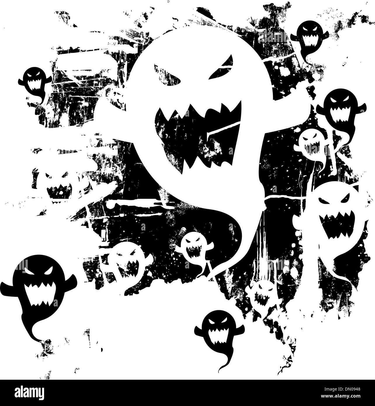Miedo ghost Grunge antecedentes vectoriales Ilustración del Vector