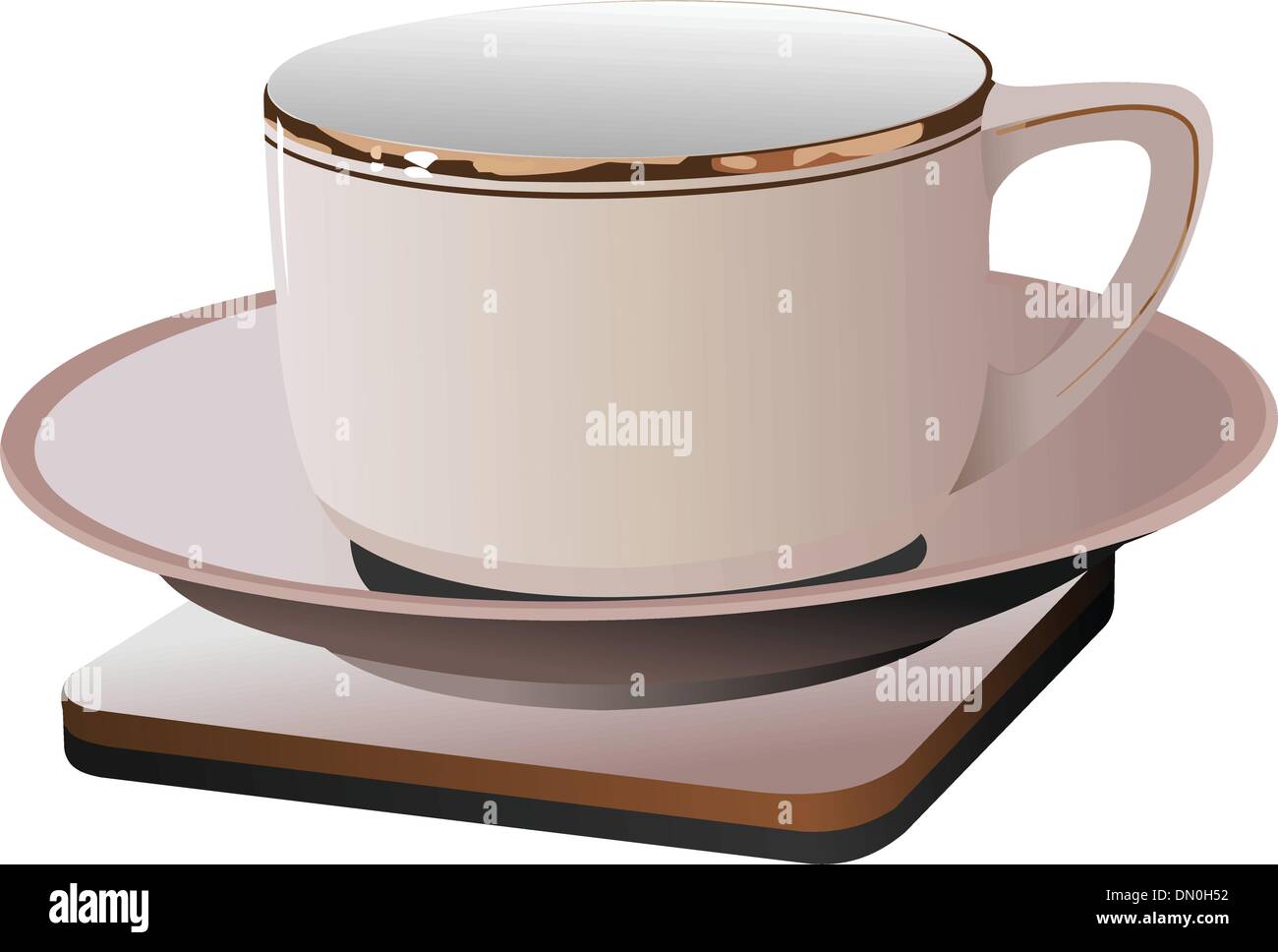 Pink taza de café. Ilustración vectorial Ilustración del Vector