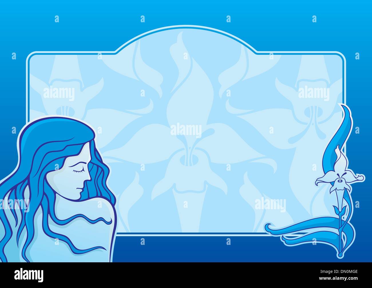 Blue spa horizontal chica Ilustración del Vector