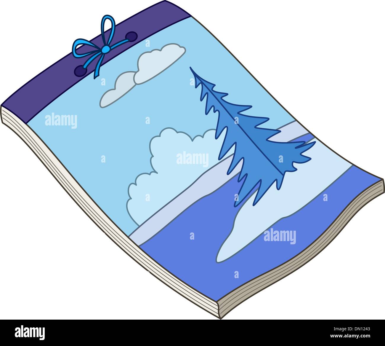 Portátil con paisaje de invierno Ilustración del Vector