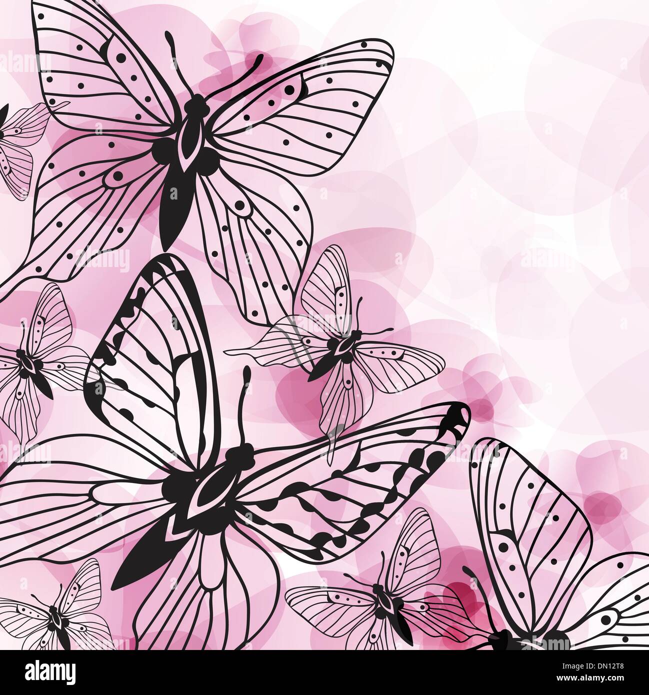 Mariposas rosas Imágenes vectoriales de stock - Alamy