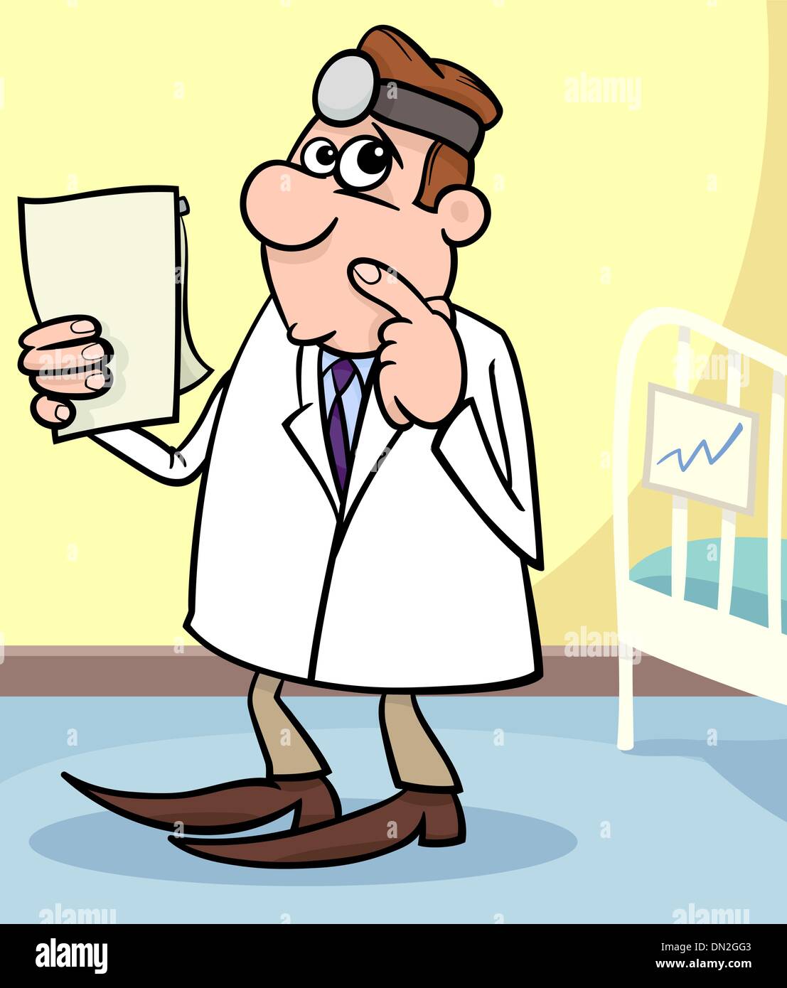 Ilustracion De Dibujos Animados Del Doctor En El Hospital Imagen Vector De Stock Alamy