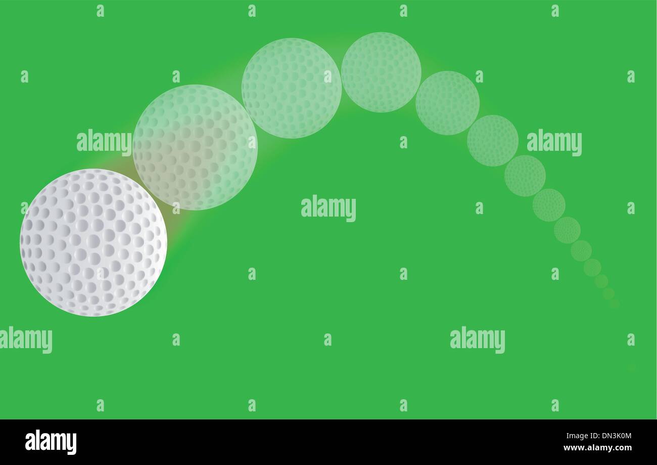 La trayectoria de una pelota de golf Ilustración del Vector