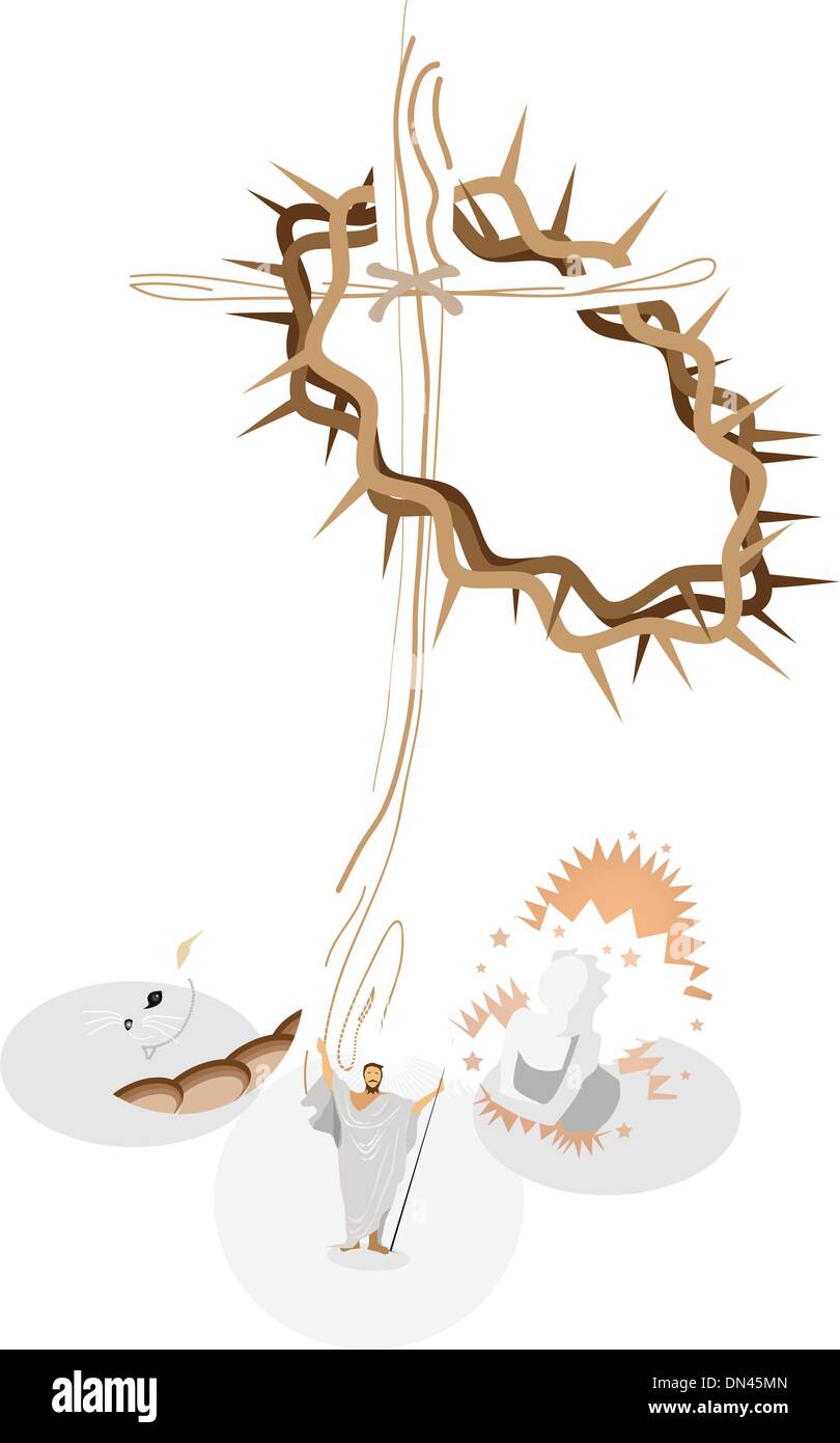 Corona de espina cruz fotografías e