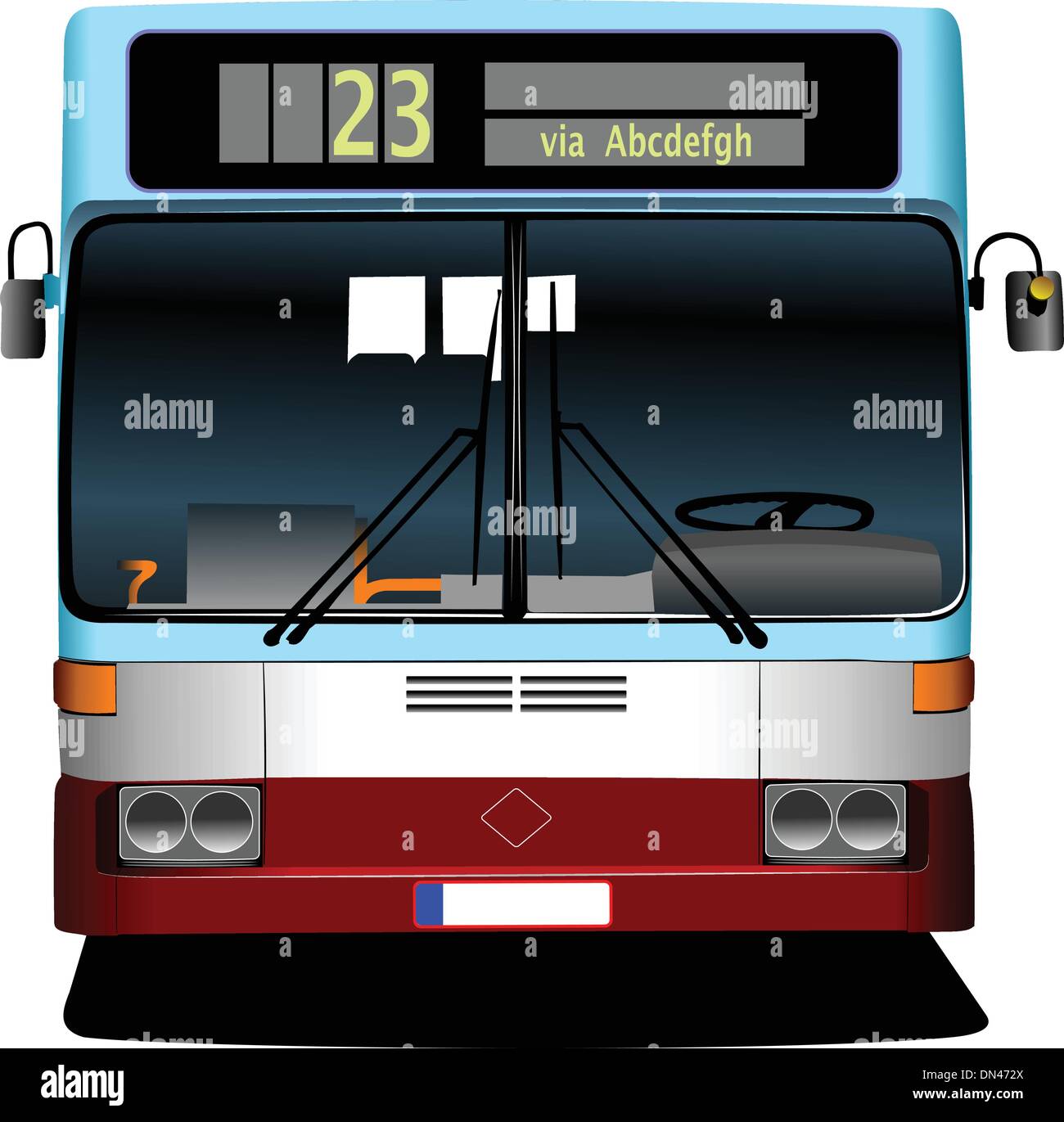 Los autobuses de la ciudad azul. Entrenador. Ilustración vectorial para diseñadores Ilustración del Vector