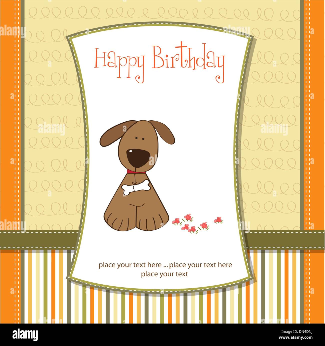 Tarjeta de cumpleaños con perro Imagen Vector de stock - Alamy