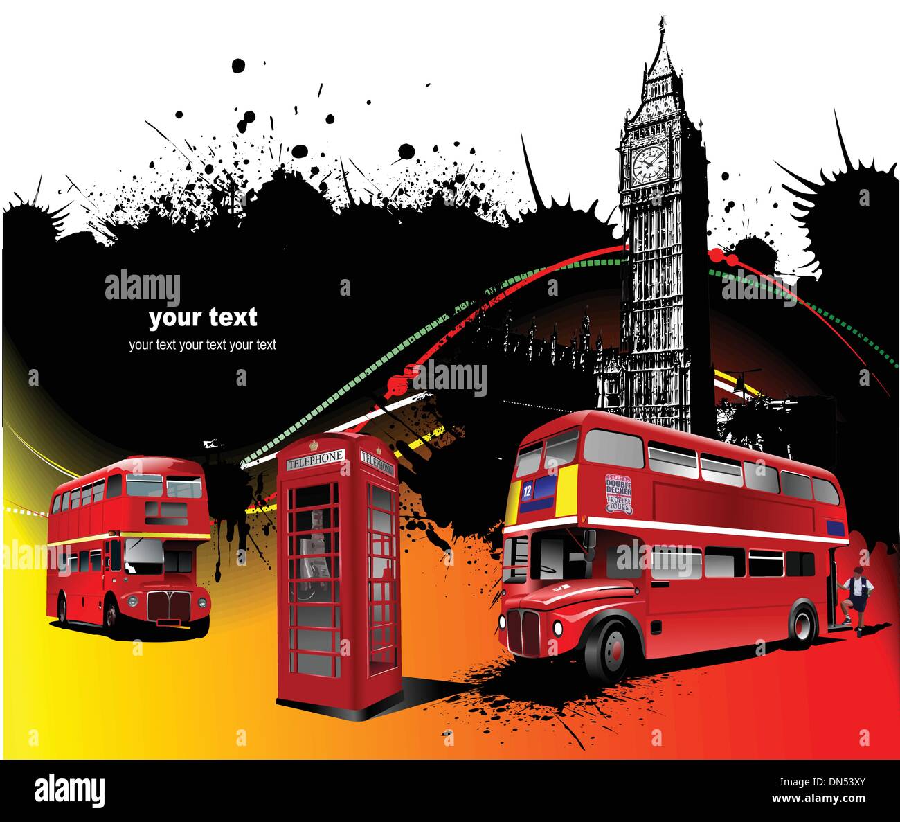 Londres rareza rojo imágenes. Ilustración vectorial Ilustración del Vector