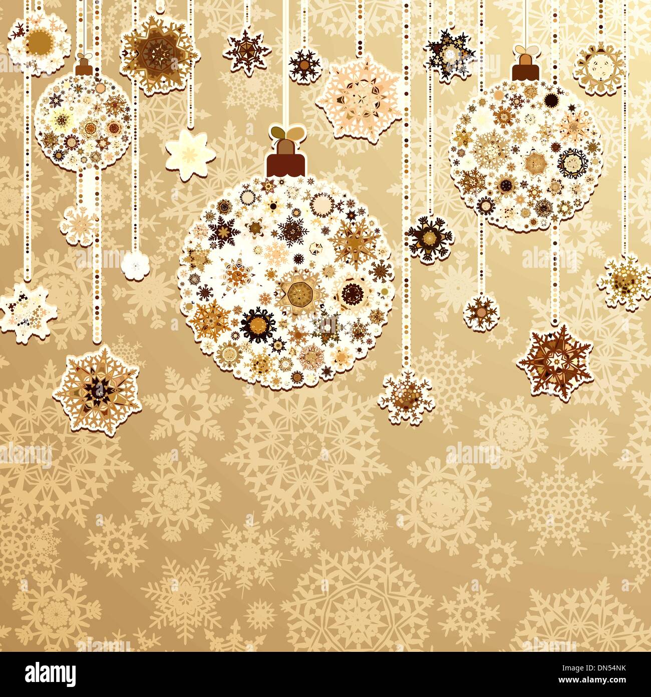 Fondo beige con bolas de Navidad. 8 EPS Ilustración del Vector