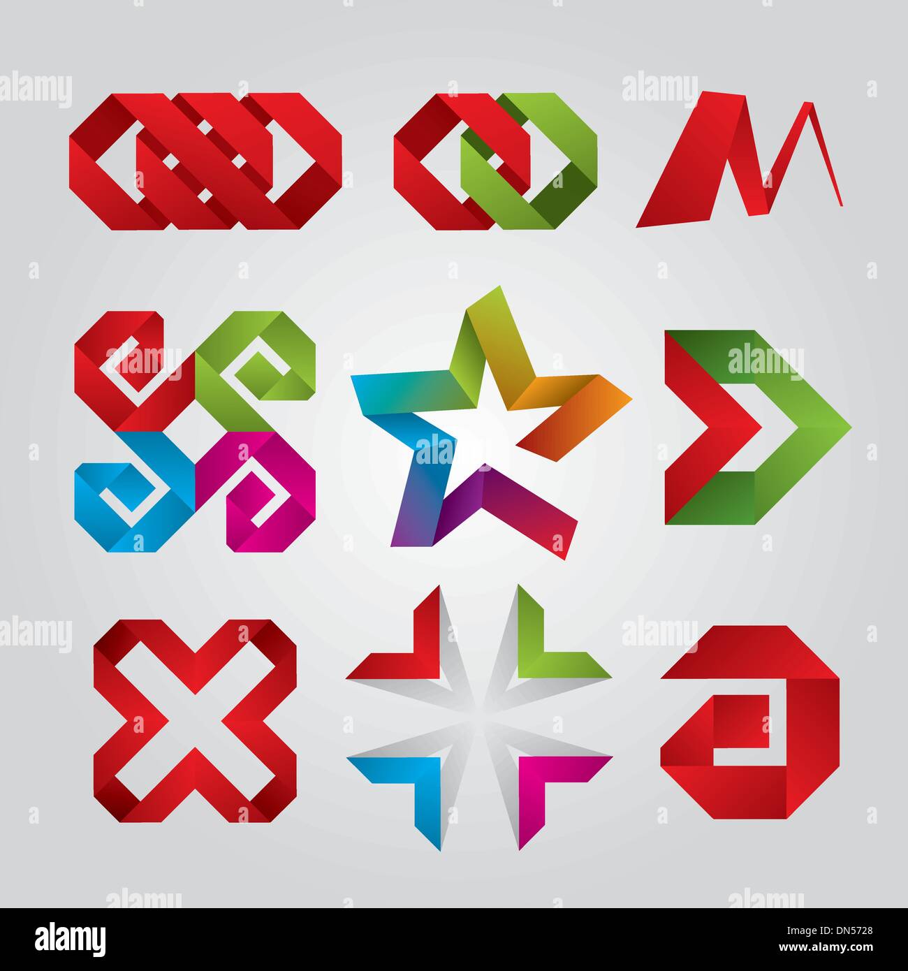 Colección de logotipos abstractos de la cinta Ilustración del Vector